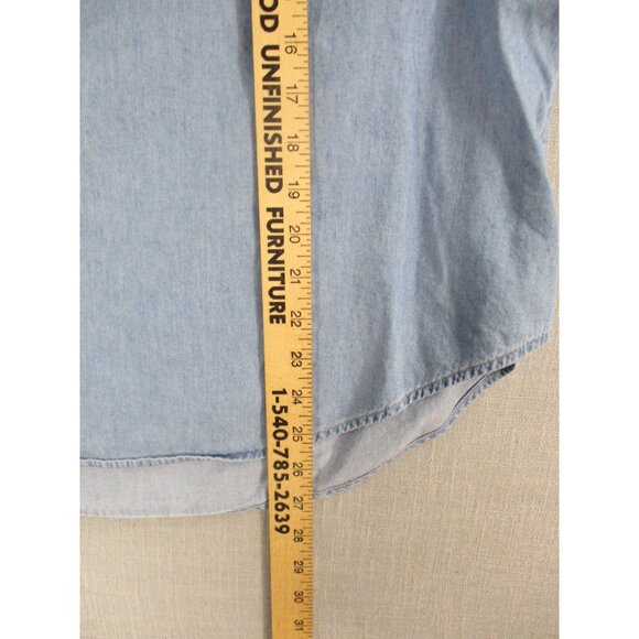 Old Navy Light Blue Sleeveless Keyhole Denim Tank Top Size - L - Picture 4 of 7